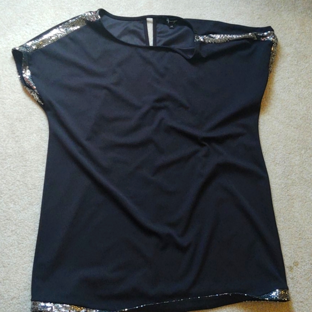 Black tunic with sequin detail
